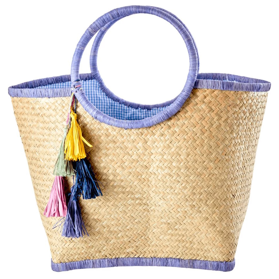 Rice - Raffia Bag with Pom Poms - Sac 5 Rice - Raffia Bag with Pom Poms - Sac – Image 3