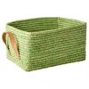 Rice - Raffia Rectangular Basket with Leather Handles - Boîte de rangement 1 Rice - Raffia Rectangular Basket with Leather Handles - Boîte de rangement -sacoches Soldes rice raffia rectangular basket with leather handles boite de rangement
