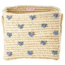 Rice - Raffia Square Basket with Raffia Handles - Boîte de rangement -sacoches Soldes rice raffia square basket with raffia handles boite de rangement 1